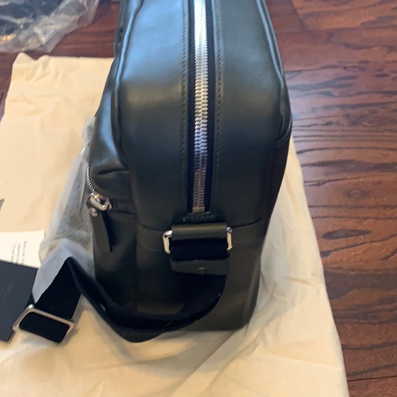 Shinola Top Zip Spruce Dark Green Leather Top Zip Messenger Bag - Picture 5 of 10